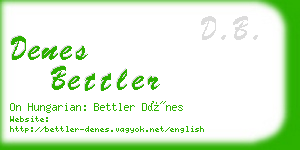 denes bettler business card